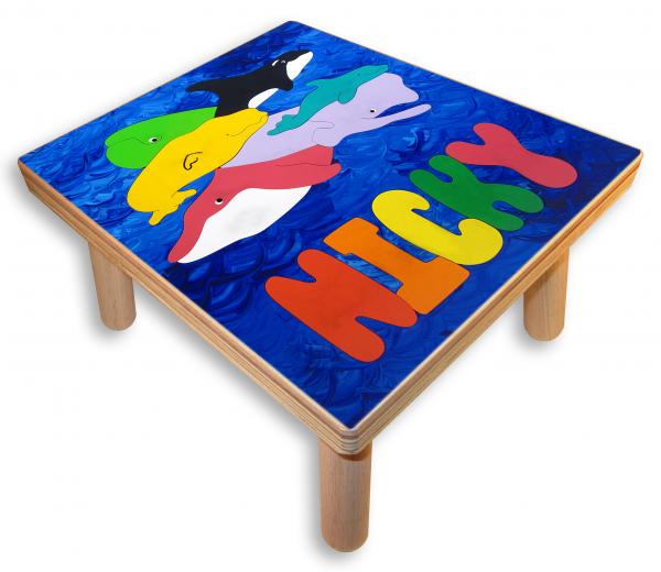 "Family of Whales Puzzle" (Order as a Stock Puzzle, Name Puzzle or Name Puzzle Stool) picture