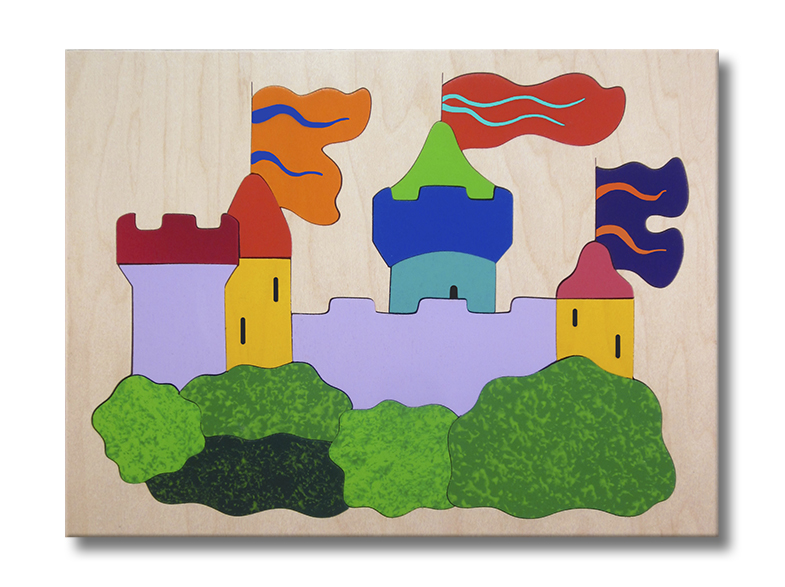 "Wooden Castle Puzzle" (Order as a Stock Puzzle, Name Puzzle or Name Puzzle Stool) picture