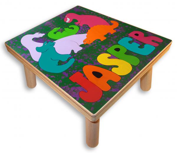 "Dinosaur Puzzle" (Order as a Stock Puzzle, Name Puzzle or Name Puzzle Stool) picture