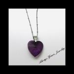 Swarvoski Crystal Heart Dark Purple