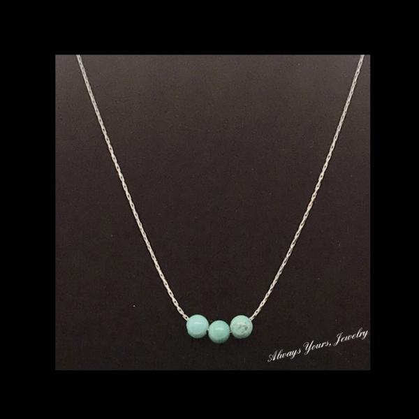 3 Geniune Turquoise Bead Necklace picture