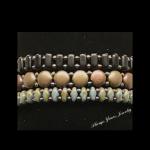 Czech Glass Black, Bronze & Anitque Green Bracelet