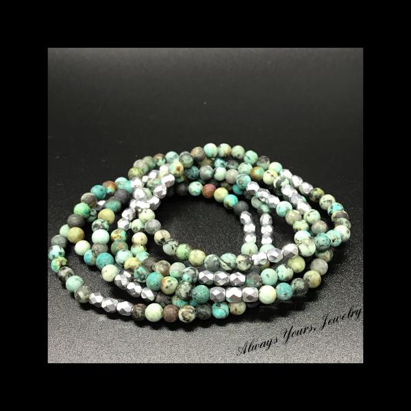 6 Wrapped African Turquoise Bracelet picture