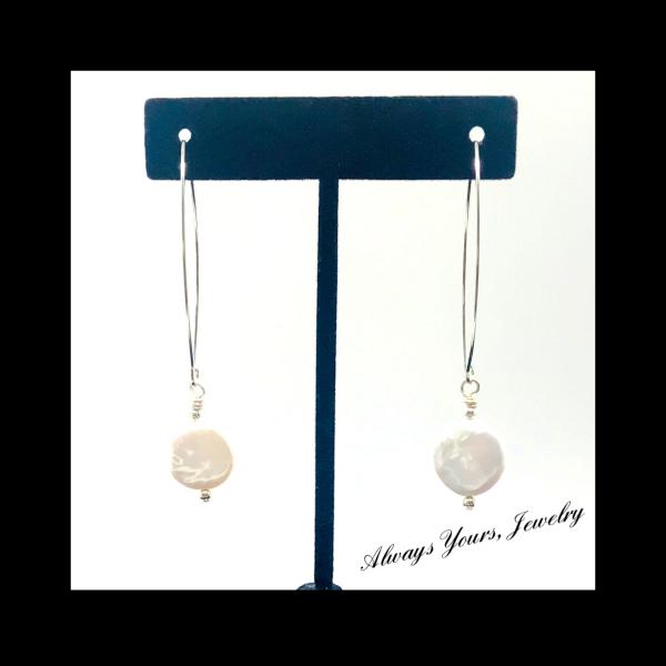 Coin Freshwater Pearls Earrings