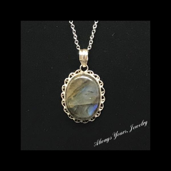 Genuine Labradorite Pendant Necklace