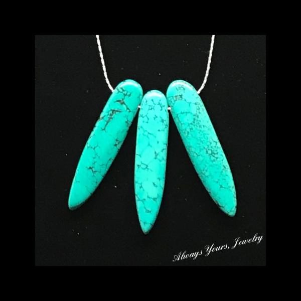 3 Teardrop Magnesite Dyed Turquoise picture