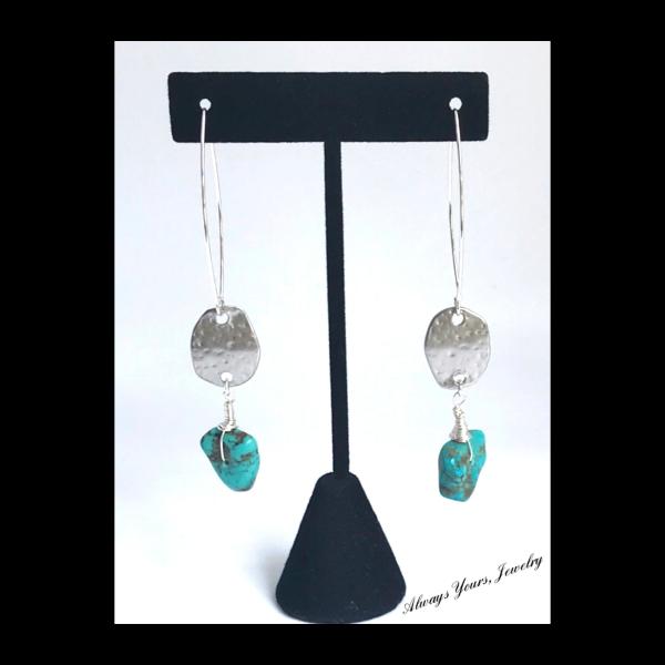 Genuine Turquoise Dangle Earrings picture