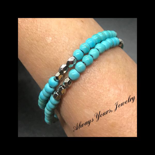 2 Wrapped Turquoise Bracelet