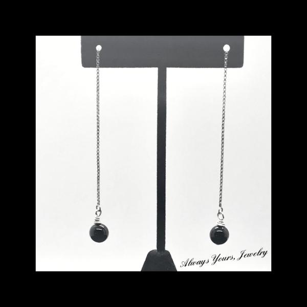 Onyx Dangle Sterling Silver Earrings