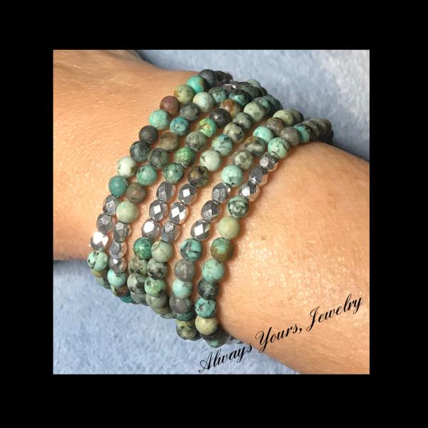 6 Wrapped African Turquoise Bracelet