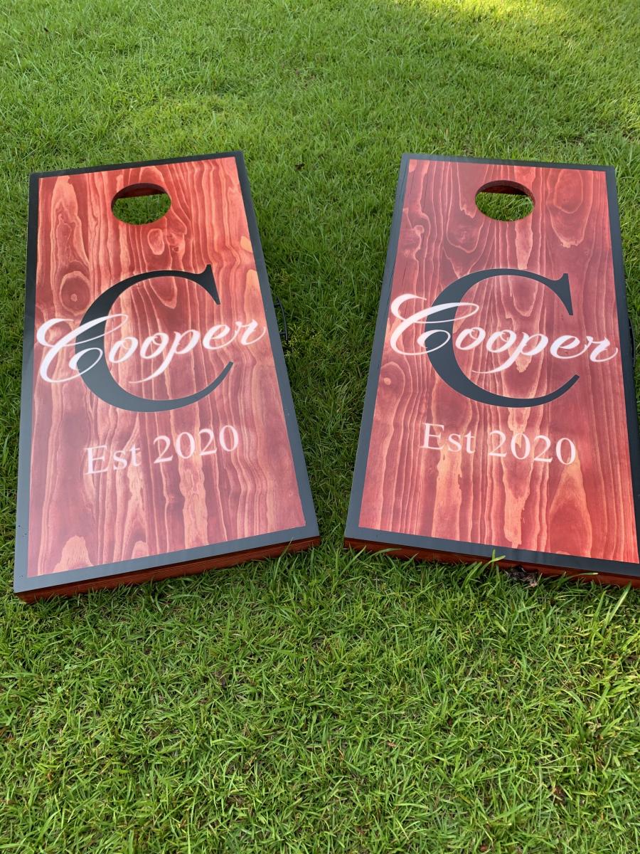 Epoxy Inlaid Corn Hole Boards picture