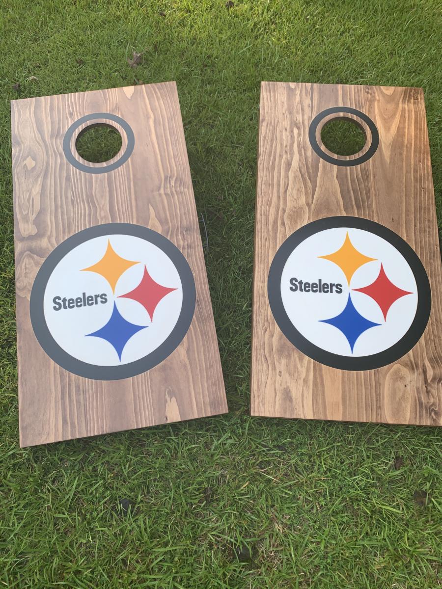 Epoxy Inlaid Corn Hole Boards picture