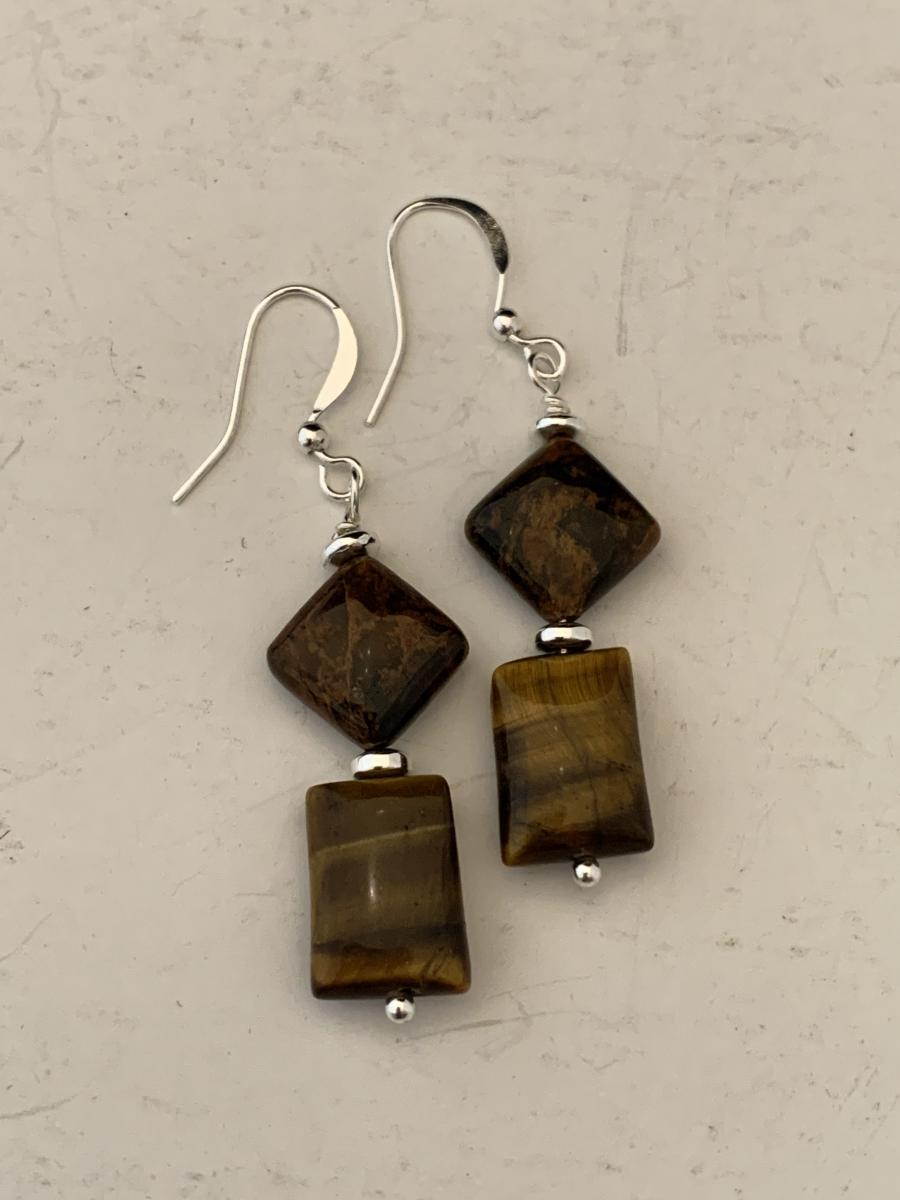 Tiger eye and jasper earrings picture