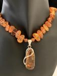 Baltic Amber Necklace with SS Pendant