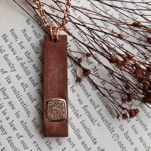 Concrete and Druzy Copper Necklace picture