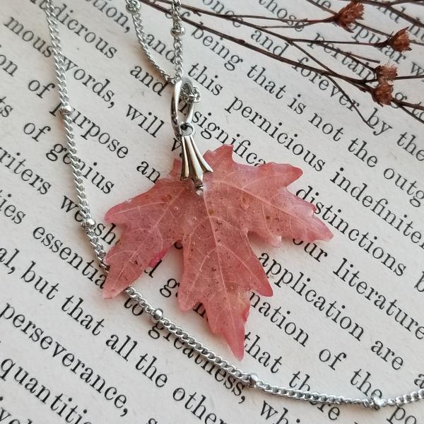 Real Maple Leaves Preserved in Resin - Pendant and Earrings Set picture