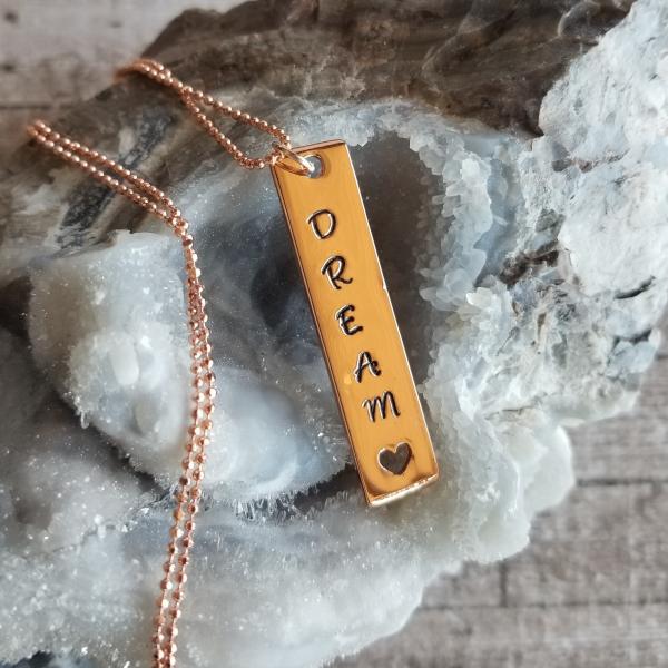 Rose Gold and Copper "Dream" Necklace with Heart Cutout picture