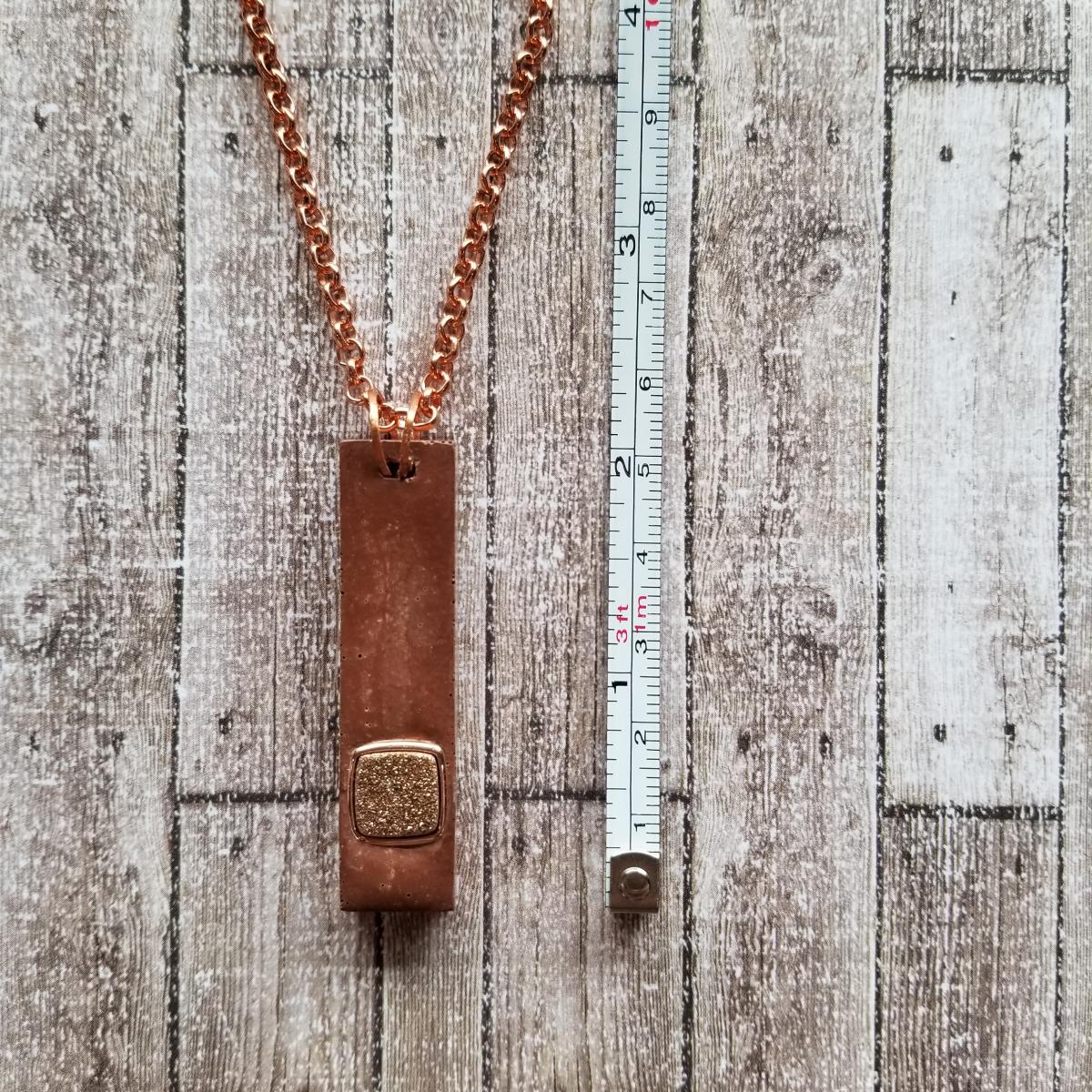 Concrete and Druzy Copper Necklace picture