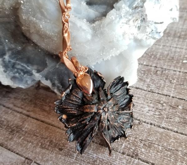 Real Wildflower Plated in Copper with Vintage Chain picture