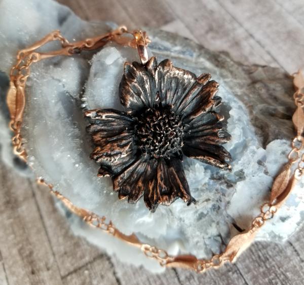 Real Wildflower Plated in Copper with Vintage Chain picture