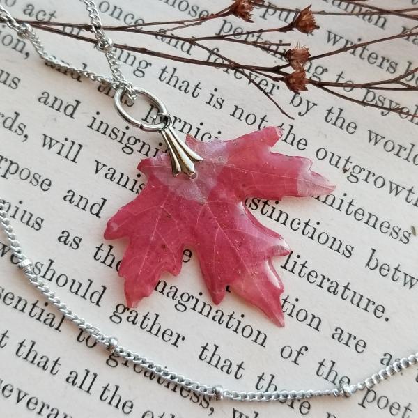 Real Maple Leaves Preserved in Resin - Pendant and Earrings Set picture