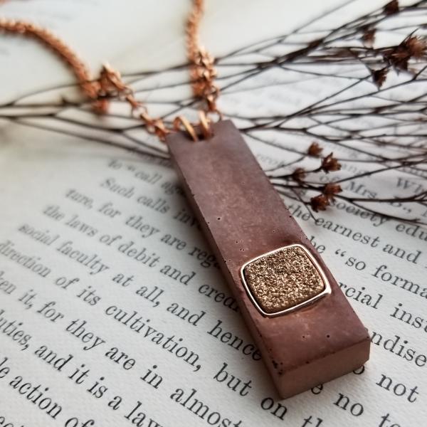 Concrete and Druzy Copper Necklace picture