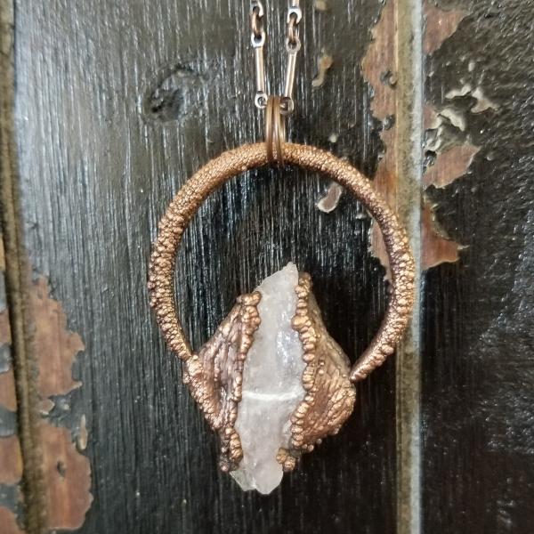 Raw Amethyst and Copper Electroformed Necklace picture