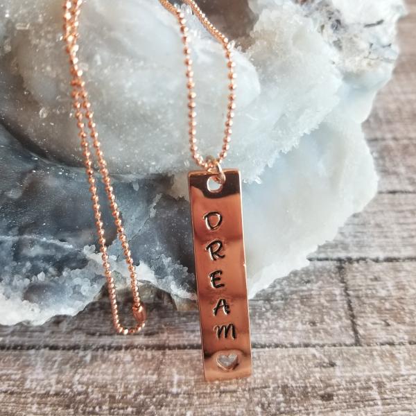 Rose Gold and Copper "Dream" Necklace with Heart Cutout picture