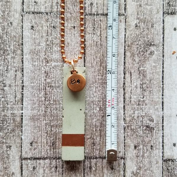 Concrete Pendant with Copper "Be" Charm picture