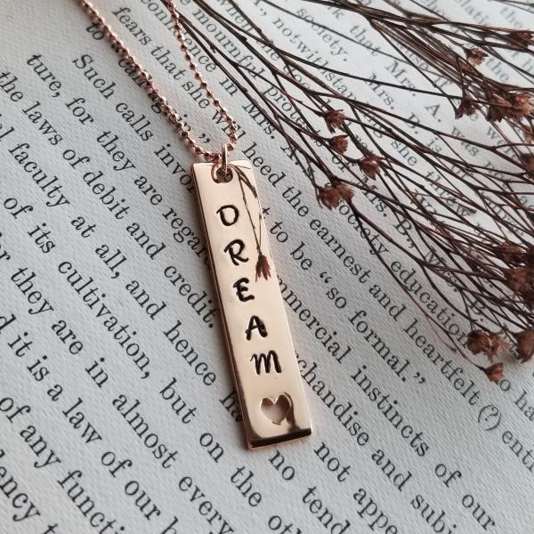 Rose Gold and Copper "Dream" Necklace with Heart Cutout