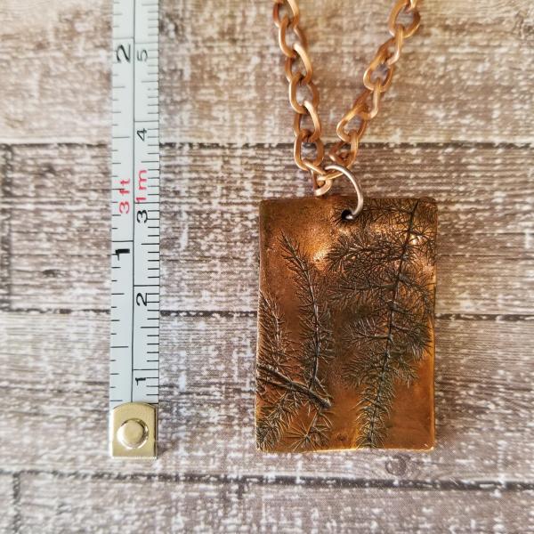 Solid Copper Design with Fern Imprint picture