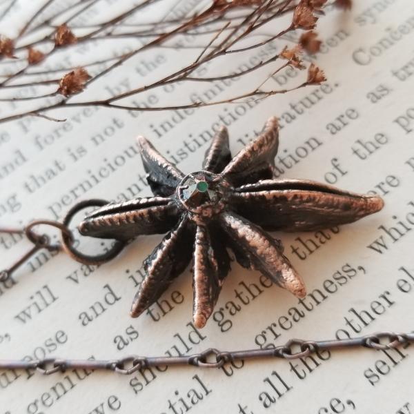 Real Star Anise Plated with Copper with Swarovski Crystal picture