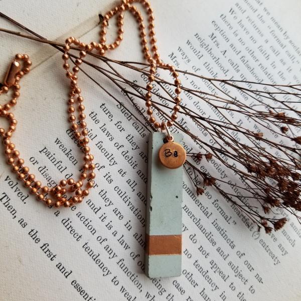 Concrete Pendant with Copper "Be" Charm picture