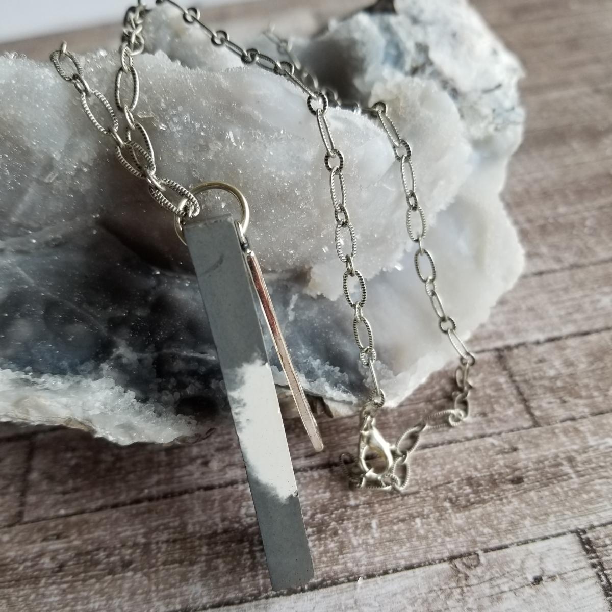 Concrete and Sterling Silver Filigree Necklace picture