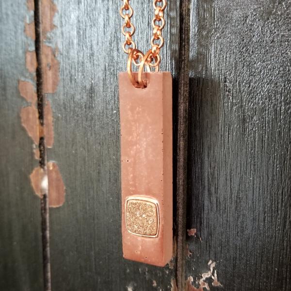 Concrete and Druzy Copper Necklace picture