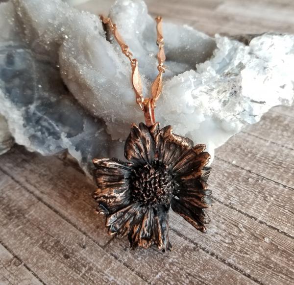 Real Wildflower Plated in Copper with Vintage Chain picture