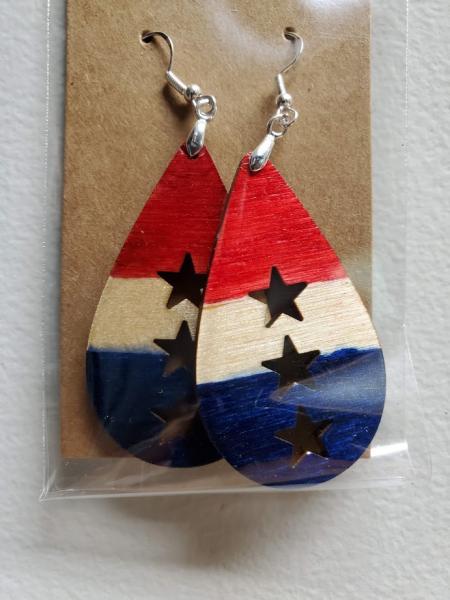 Alcohol Ink Wooden Earrings picture