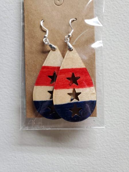 Alcohol Ink Wooden Earrings picture