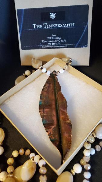 Leaf Pendant Hand Hammered Copper picture