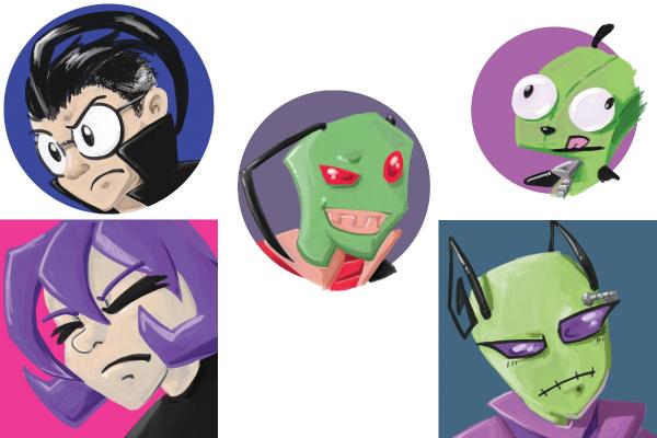 CLEARANCE! Invader Zim Button/Keychain Set picture