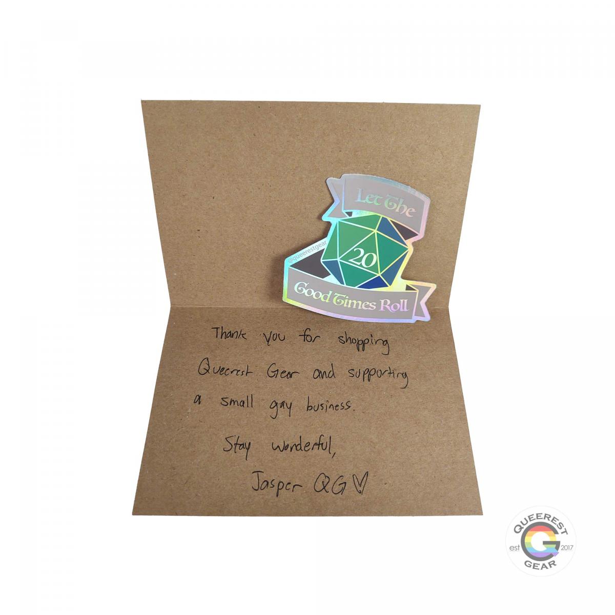 Holographic D20 Sticker picture