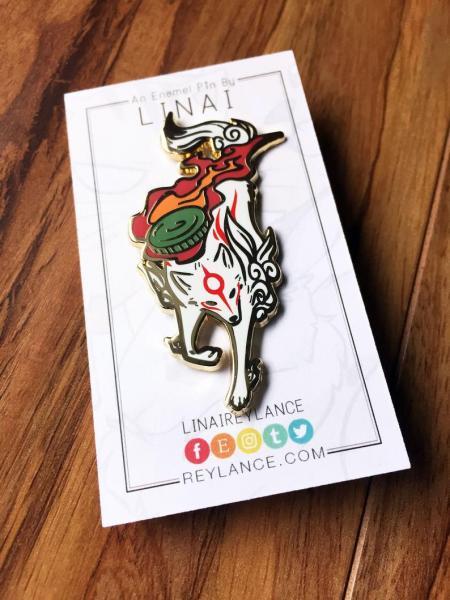 Amaterasu, Oki - Okami Enamel Pin picture