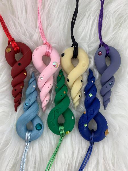 Twisted Unicorn Horn Polymer Clay Pendant