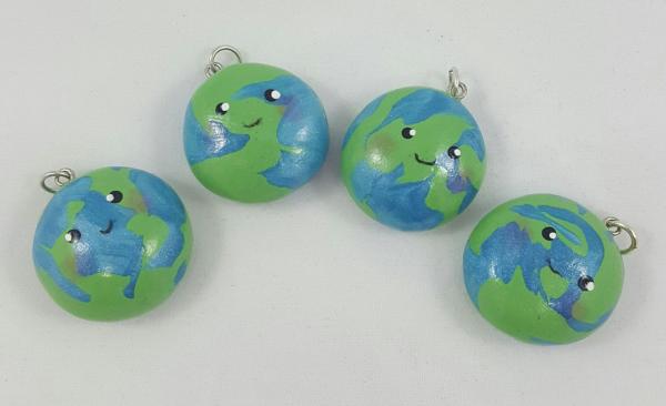 Chibi Earth Polymer Clay Charm