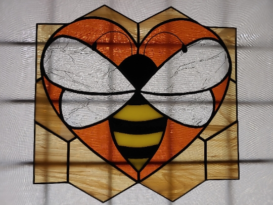 Loves Bees Stained Glass Suncatcher picture