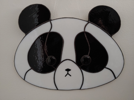 Panda Stained Glass Suncatcher