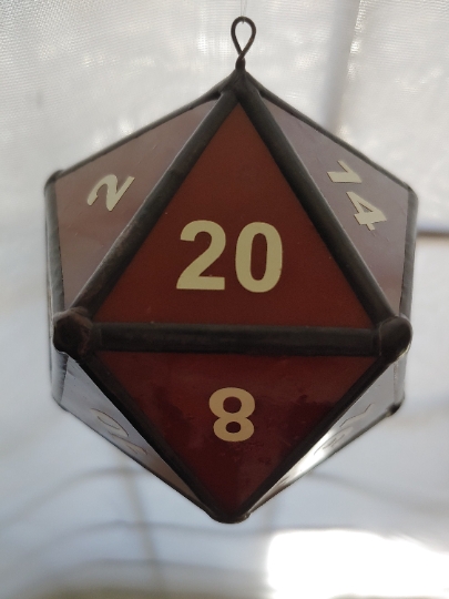 Hanging 3D D-20 Stained Glass Suncatcher