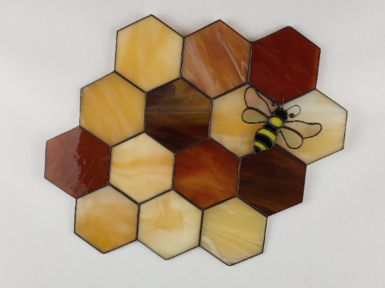 Honeycomb Stained Glass Suncatcher