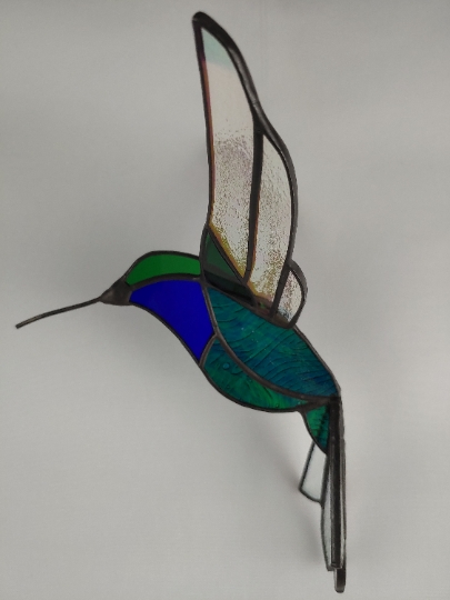 Stained Glass 3D Hummingbird Suncatcher