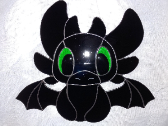 Dragon Stained Glass Suncatcher Fan Based picture